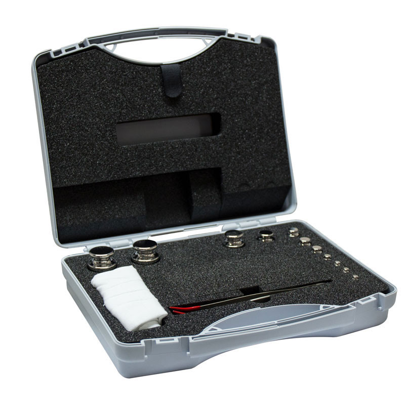 F1 Mass Standard - Knob Weights With Adjustment Chamber, Set (1 mg - 200 g), Plastic Box